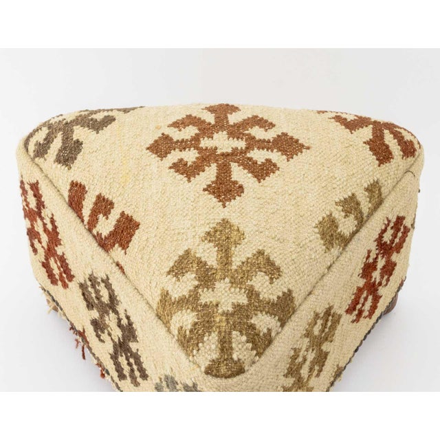 Modern George Smith Style Kilim Upholstered Footstool For Sale - Image 3 of 9