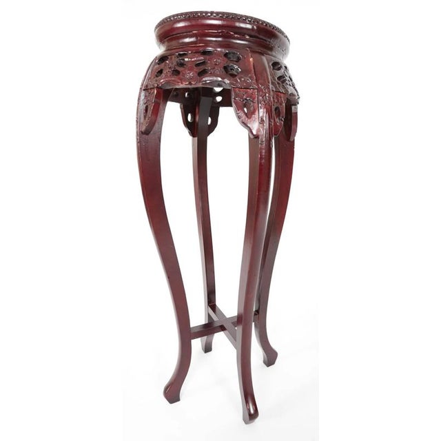 2000 - 2009 High Chinese Table in Rosewood with Marble For Sale - Image 5 of 6