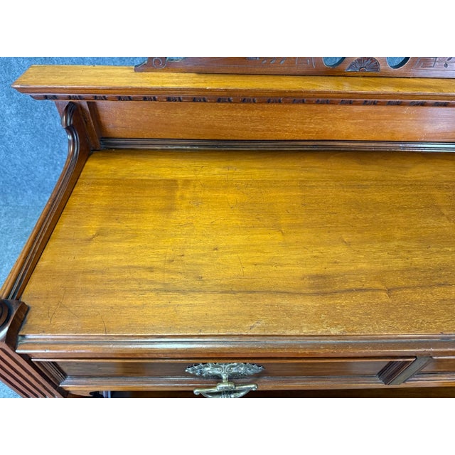 19th Century Solid Walnut Two Tier Server For Sale - Image 13 of 15