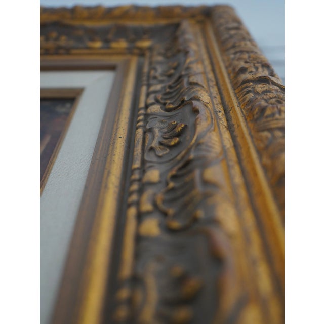 1990s Ethan Allen Framed Decorative Art on Canvas For Sale - Image 5 of 10