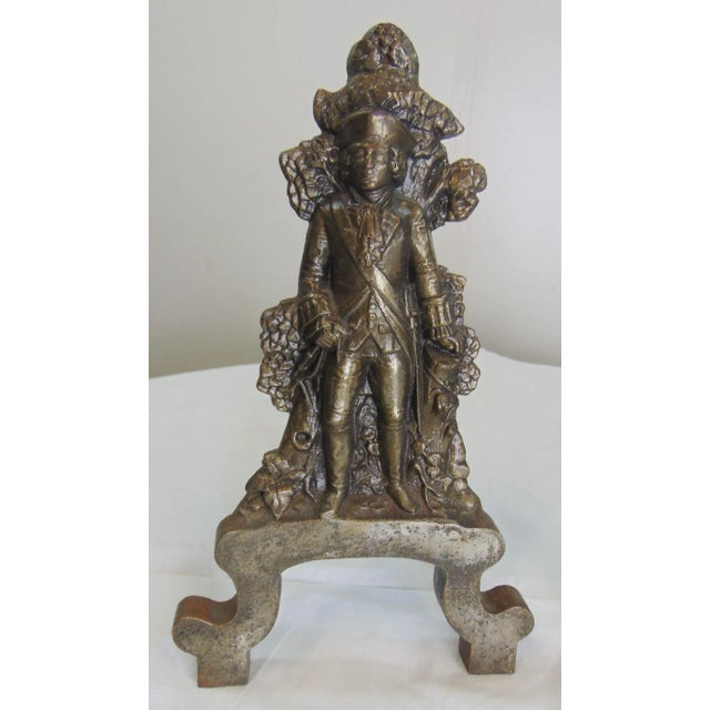 Albany Foundry Figural Gentleman Cast Iron Andirons - a Pair For Sale - Image 4 of 7