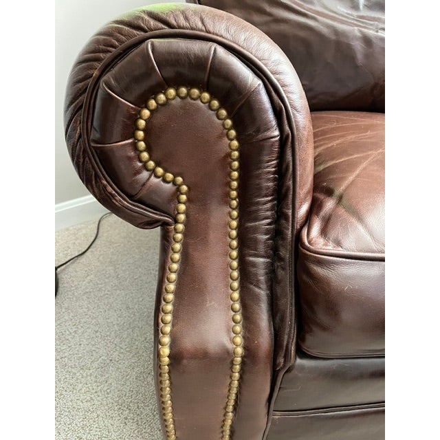Traditional Whittimore Sherrill Club Chair With Ottoman, Bayou Walnut For Sale - Image 3 of 8