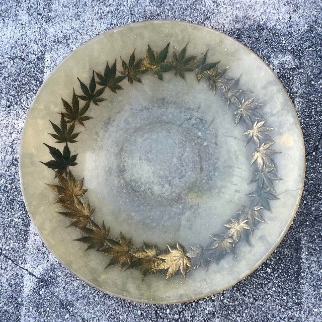 Vintage Boho Leaf Ring Resin Bowl For Sale - Image 10 of 12