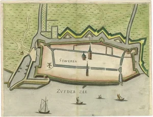Antique Map of Stavoren by Priorato, 1673