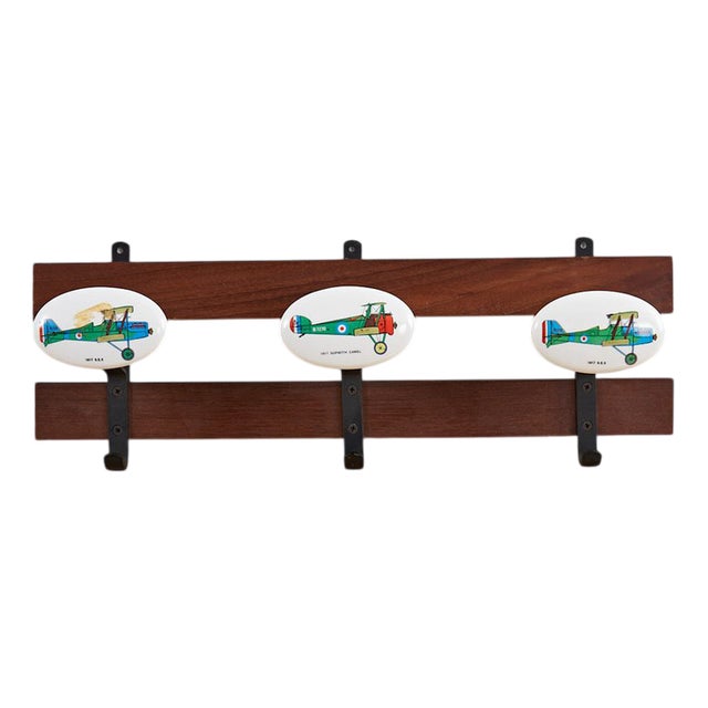 Wall Coat Hanger in Teak For Sale