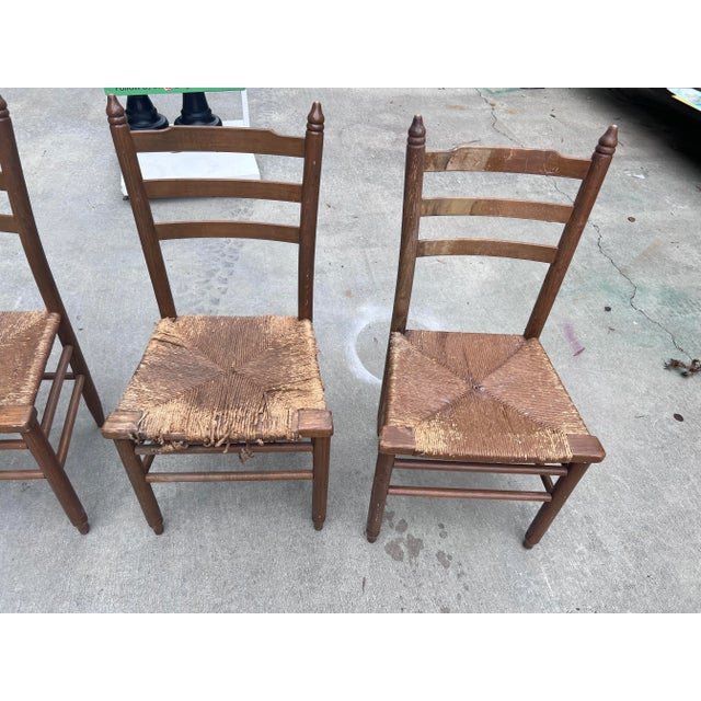 Antique Ladder Back Chairs - Set of 4 For Sale In Atlanta - Image 6 of 7