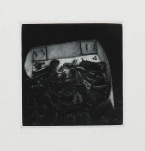 Gerde Ebert, "Leaves," Mezzotint