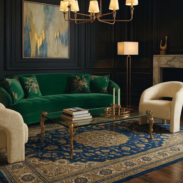 This is a 1970s Italian gilt metal faux Bois glass top coffee table in the manner of Maison Jansen. Each leg is very heavy...