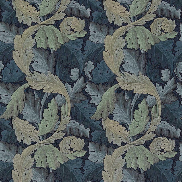 Morris & Co Acanthus Tapestry Fabric in Indigo/Mineral - a Sample For Sale