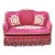 1960s Elegant Burgundy Loveseat Embroidery Sofa For Sale