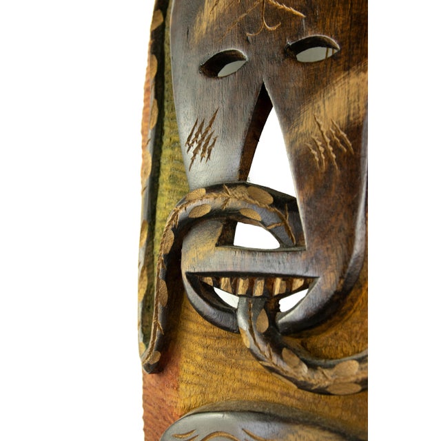 Vintage Wooden Mask, Mid-20th Century For Sale - Image 3 of 6