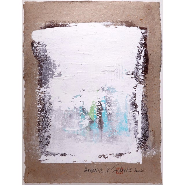 Harmonic. V Framed abstract acrylic modern blue painting Stunning shades of blue are contrasted and complemented by green...