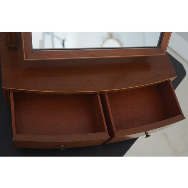 1960s Biggs Inlaid Mahogany 2 Drawer Dresser Shaving Mirror For Sale In Philadelphia - Image 6 of 16