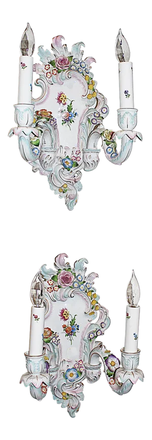 Porcelain Rococo Sconces Pair