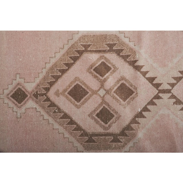 Vintage Neutral Pale Color Turkish Oushak Extra Long Carpet 2'9'' X 29'5'' For Sale In Philadelphia - Image 6 of 11