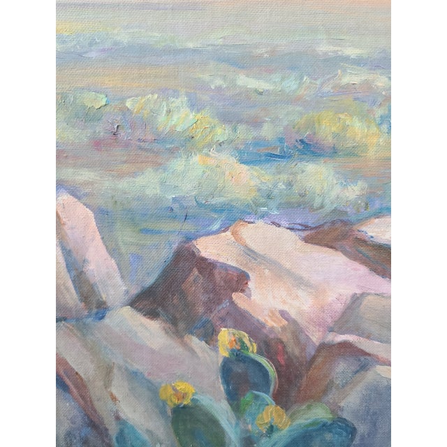 Blue Pascal Hyde 1950s Oil Painting Mojave Desert Landscape For Sale - Image 8 of 18