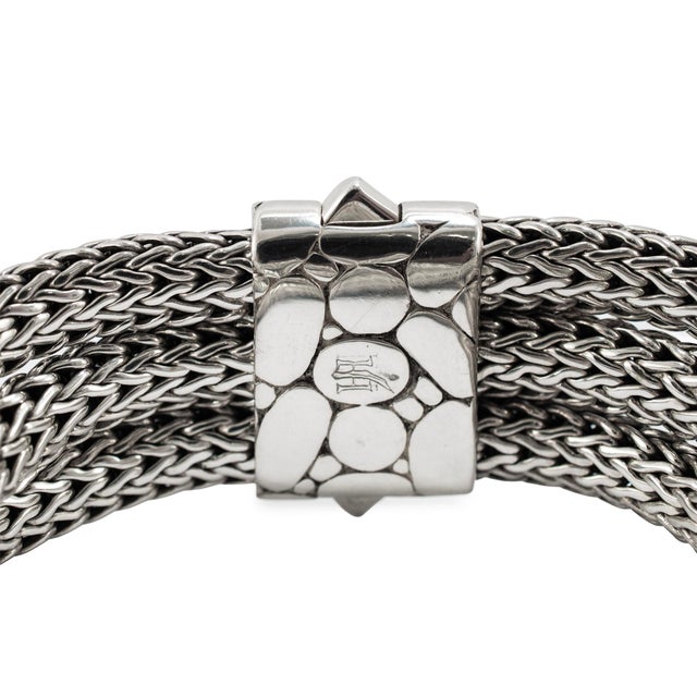Unisex Retired John Hardy Sterling Silver Woven Chain Pusher Clasp Link Bracelet For Sale In Houston - Image 6 of 8
