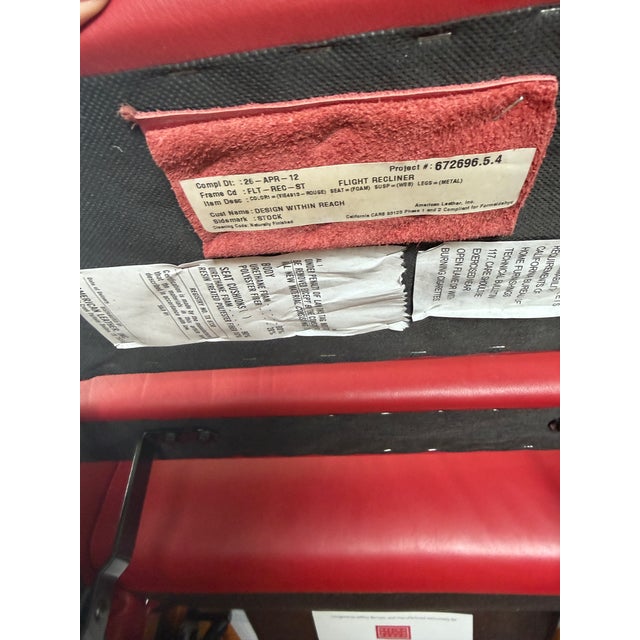Jeffrey Bernett Design Within Reach Flight Recliner -Red Leather- Jeffrey Bernett For Sale - Image 4 of 5