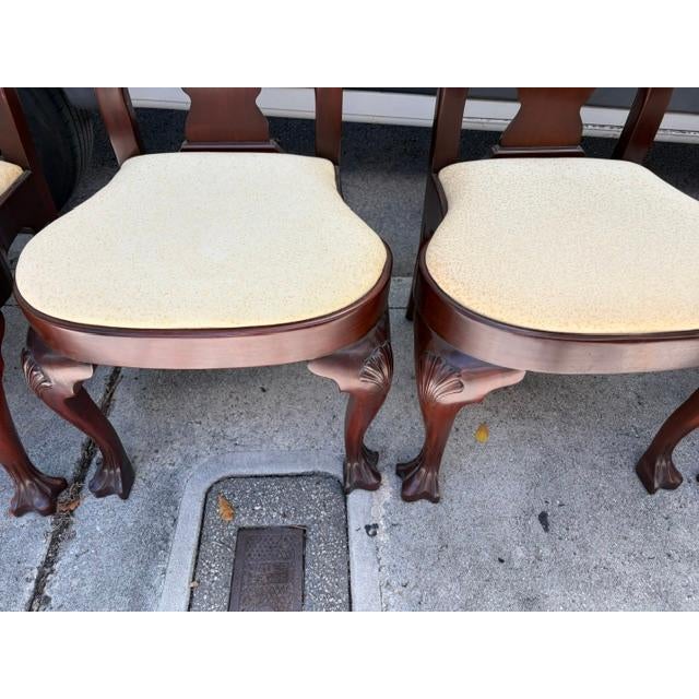 1950s Set of 10 Mahogany High Back Dining Chairs by the Froelich Co. Usa For Sale - Image 4 of 6