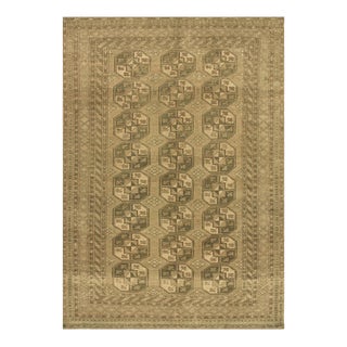Vintage Ersari Rug in Beige-Brown With Geometric Medallions, From Rug & Kilim For Sale