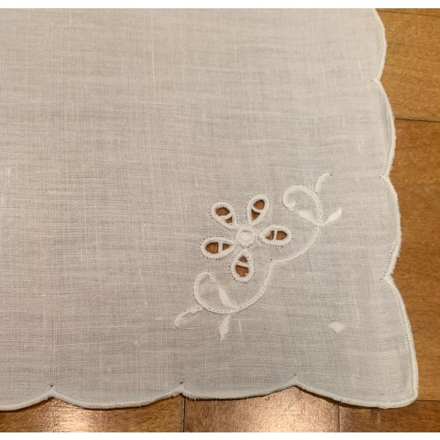 Antique Embroidered Dinner Napkins- Set of 12 For Sale In Los Angeles - Image 6 of 7