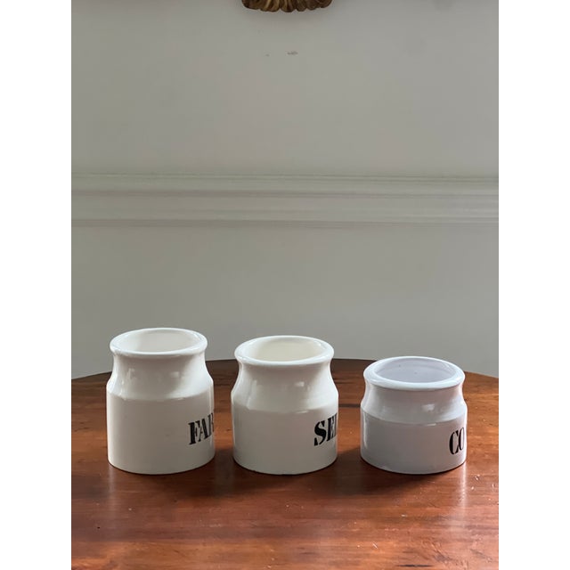 Ceramic Mid-Century French Ceramic Lidded Canisters - Set of 3 For Sale - Image 7 of 9
