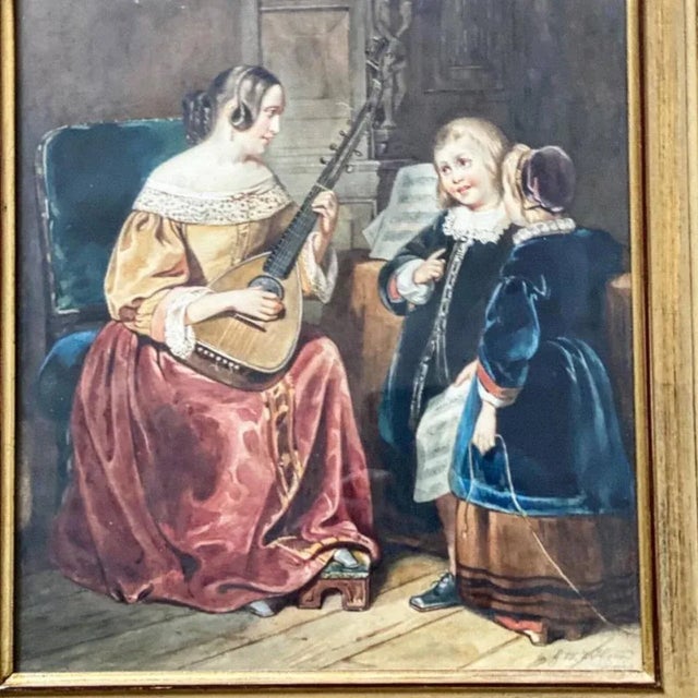 This Beautiful Water Color Scene by Dutch Artist Gertrude Maria (1814-1886) has a really great museum value!!! The...