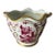 French Porcelain Cachepot With Hand-Painted Puce Floral and Gilt Rim For Sale