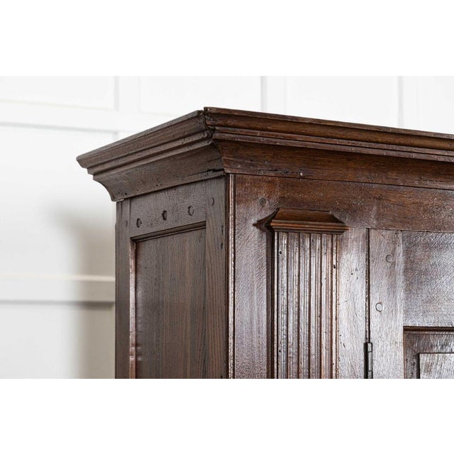Large 18th Century English Oak Livery Cupboard, 1770s For Sale - Image 11 of 18