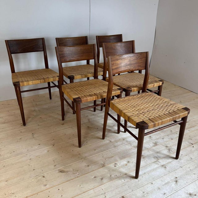 Mid-Century Modern Vintage Dining Chairs by Grete Jalk for France and Son, 1960, Set of 6 For Sale - Image 3 of 5