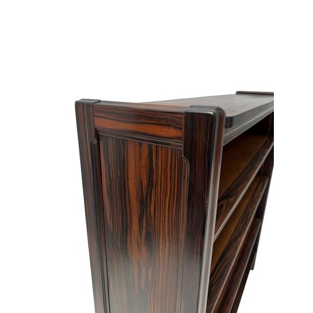 Black Art Deco Open Bookcase in Macassar Ebony with Oak Shelves, 1920s For Sale - Image 8 of 14