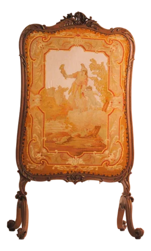 French Regency Screen with Cross-Stitched Tapestry Insert, 1890s