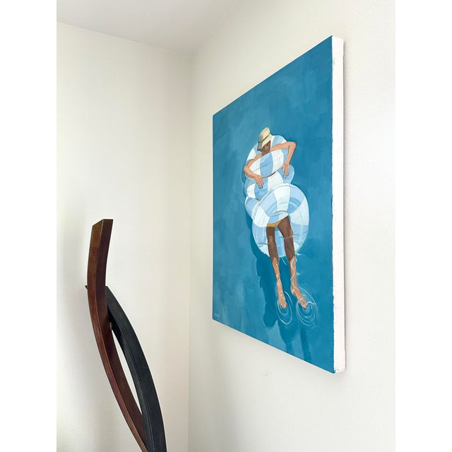 "Pool Boy" Original Modern Oil Painting, by Jennifer Hohlfelder For Sale - Image 4 of 9