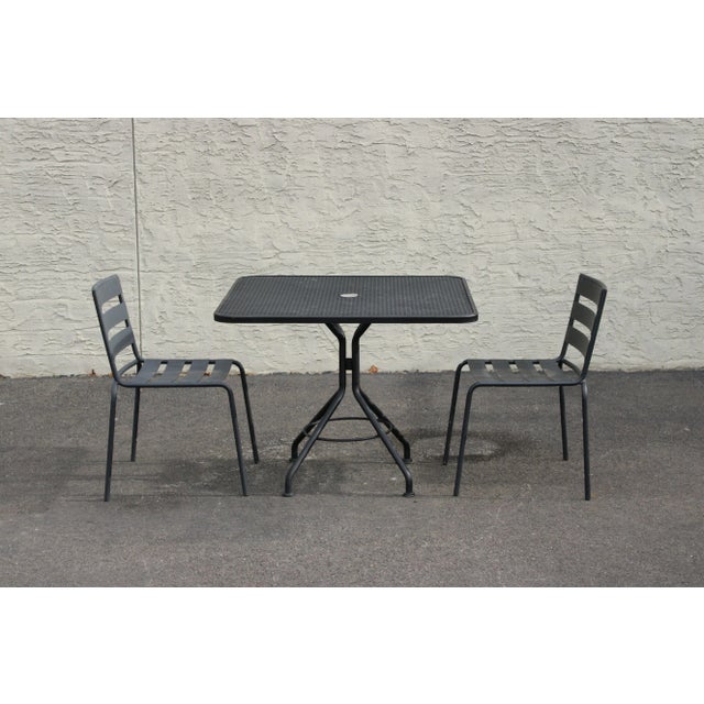 Contemporary Early 21st Century 'Metro' Wrought Iron Outdoor Dining Set - 3 Pieces For Sale - Image 3 of 13