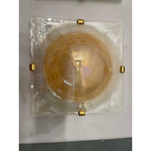 Murano Glass Flush Mounts, 1980s, Set of 2 For Sale - Image 6 of 7