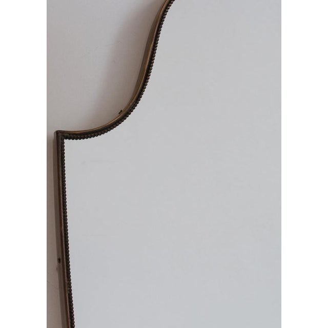 Mid-Century Italian Wall Mirror with Brass Frame and Beading, 1960s For Sale - Image 3 of 16