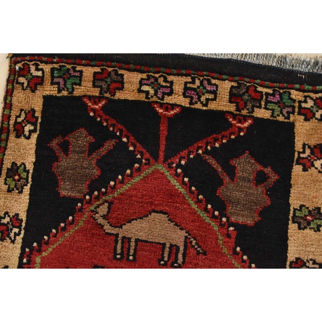 1980s Malatya Rug 1’8” X 3’7” Red Wool Vintage Tribal Hand-Knotted Oriental Carpet For Sale - Image 5 of 9