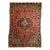 Vintage Persian Sarouk Area Rug, Hand-Knotted Wool, Floral Medallion, 3x5, Red & Turquoise For Sale