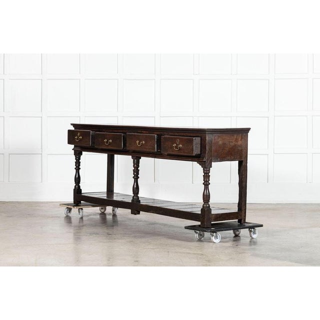 Large English Oak Potboard Dresser Base, 1780s For Sale - Image 4 of 16