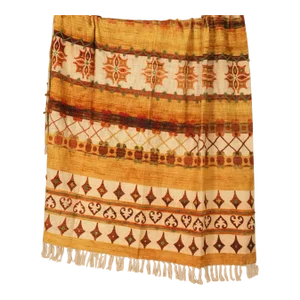 Sunset Bloom Embroidered Decorative Throw – Warm Earthy Tones for Diwali Home Decor