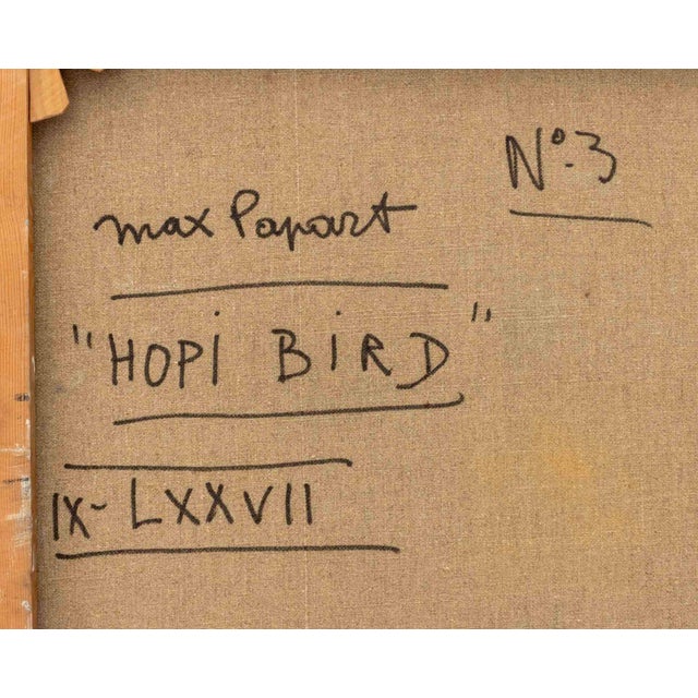 Max Papart "Hopi Bird No. 3" Oil on Canvas, 1977 For Sale - Image 10 of 10