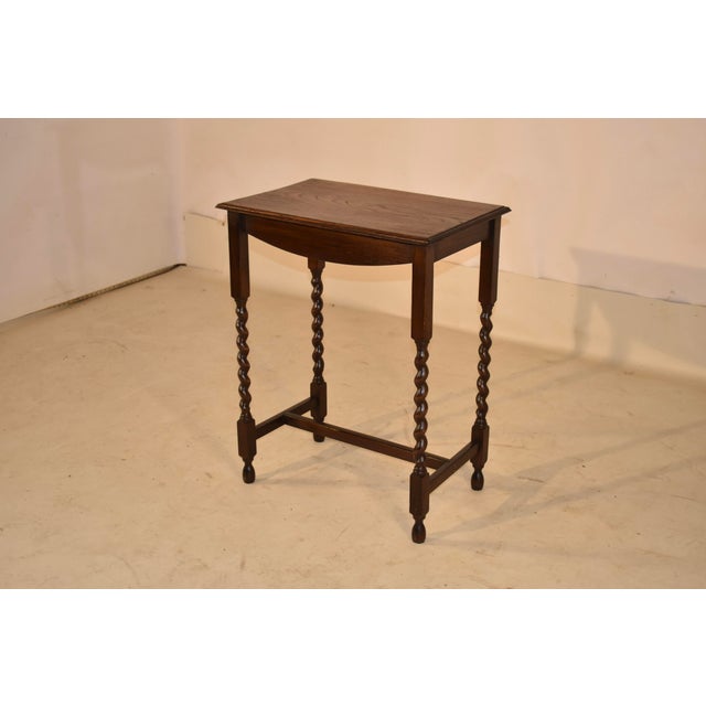 English Circa 1900 Edwardian Oak Side Table From England For Sale - Image 3 of 11