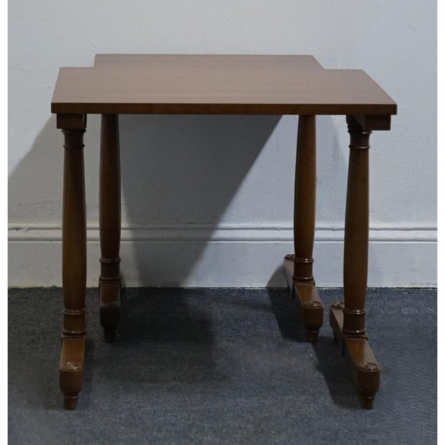 Heritage Furniture Solid Mahogany Italian Provincial 21" Nesting End Tables For Sale - Image 9 of 18