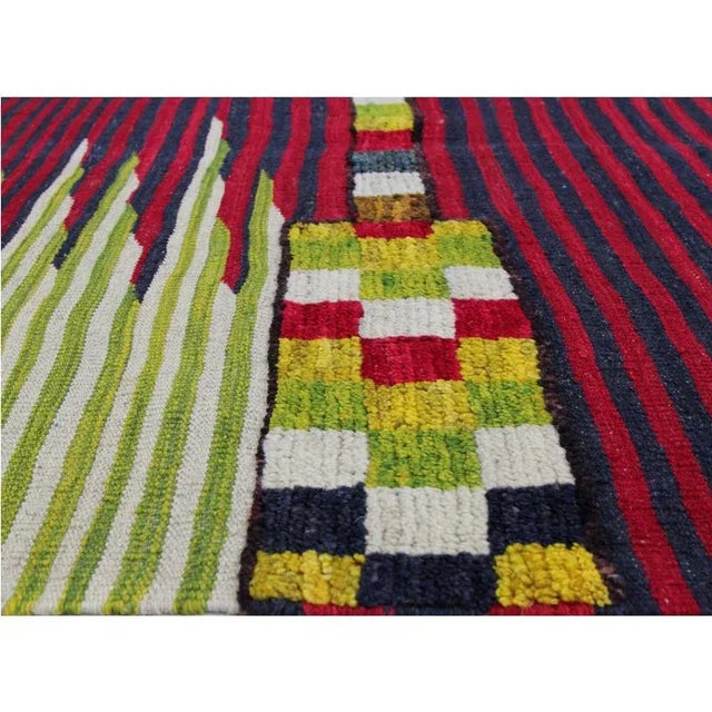 Handwoven Scandinavian Style Persian Kilim Area Rug - 4′3" × 5'10″ For Sale - Image 4 of 9