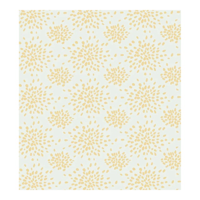 Sample - Hinson for The House of Scalamandré Fireworks Wallcovering, Yellow on White For Sale