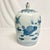 Cornflower Blue Mid-Century Chinoiserie Hollywood Regency Melon Jar With Lilly Pad, Hummingbirds For Sale - Image 8 of 9