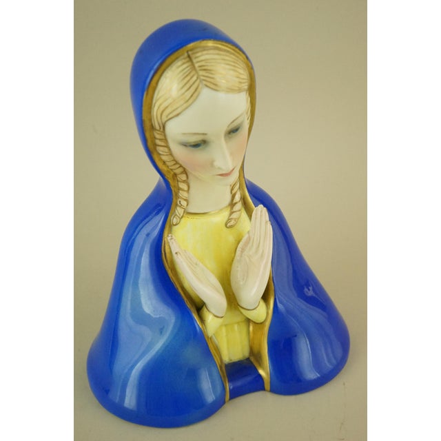 20th Century Ceramic Bust of the Madonna from Lenci, Turin, Italy For Sale - Image 13 of 18
