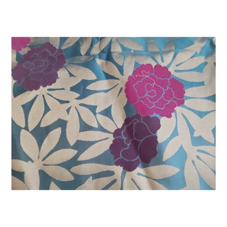 Osborne and Little Peonies Raspberry, Purple, Turqoise and Metallic Fabric-2+ Yds For Sale