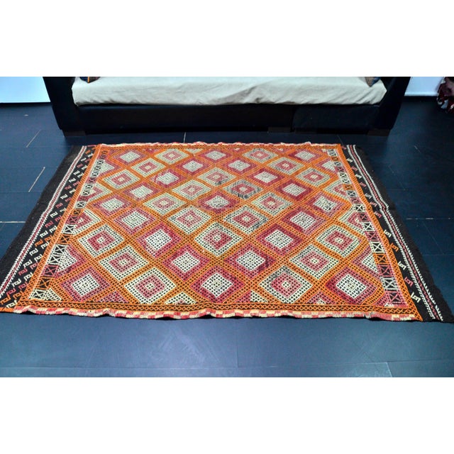 1960s Tribal Turkish Kilim Rug For Sale In Phoenix - Image 6 of 11
