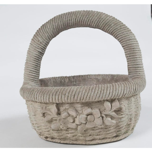 Cast Cement Garden Basket, 20th Century For Sale In New York - Image 6 of 11